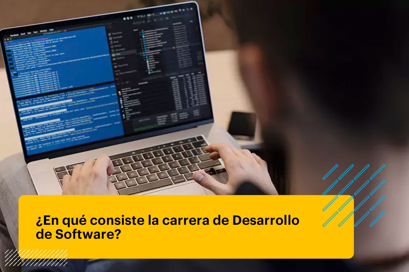 desarrollador programando unos códigos