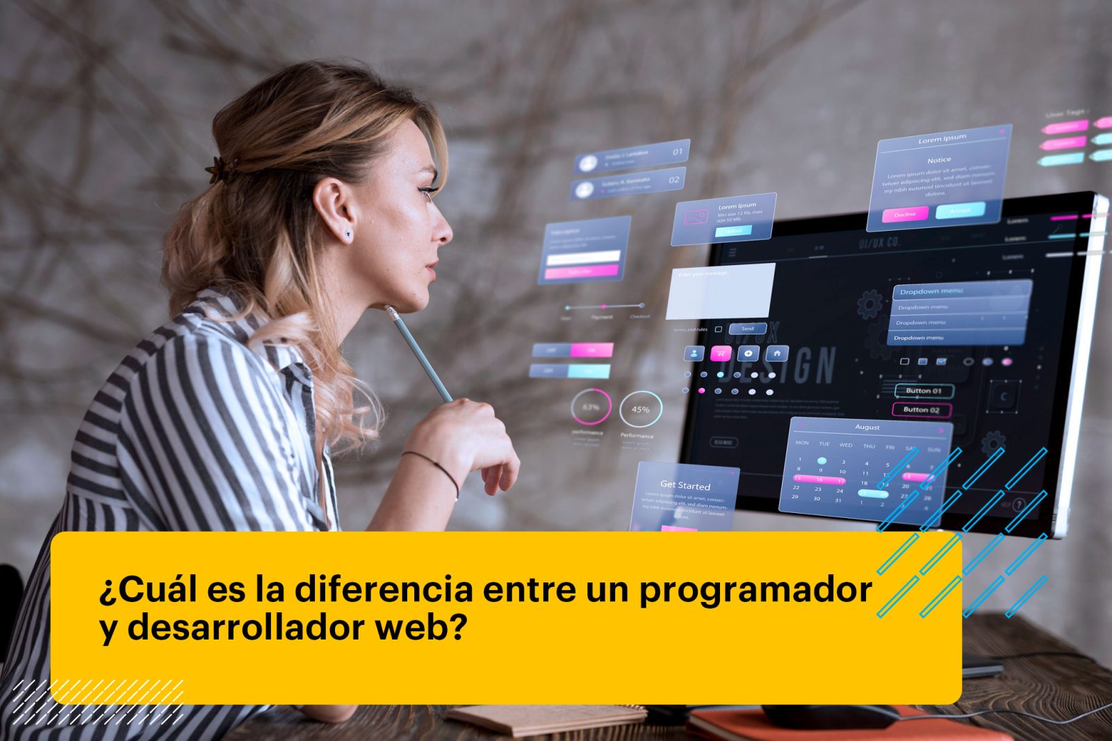programadora web haciendo un proyecto
