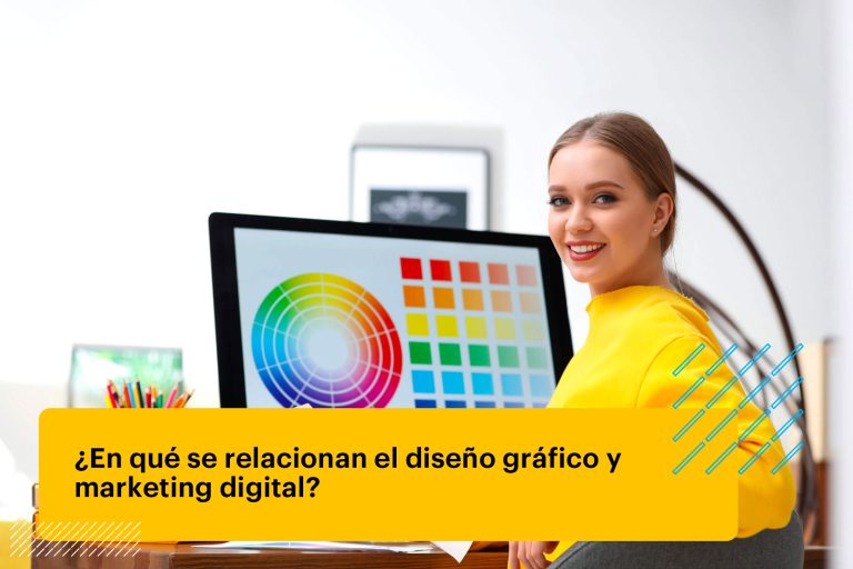 diseñadora gráfica revisando la paleta de colores