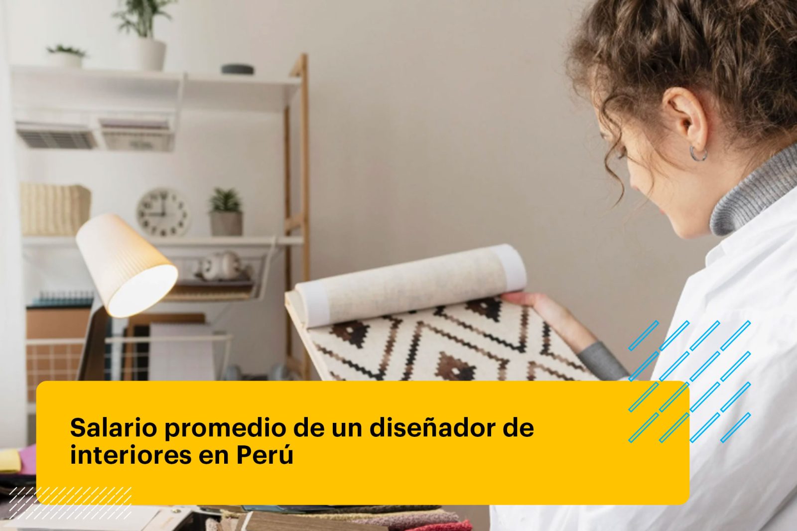 diseñadora de interiores haciendo un proyecto
