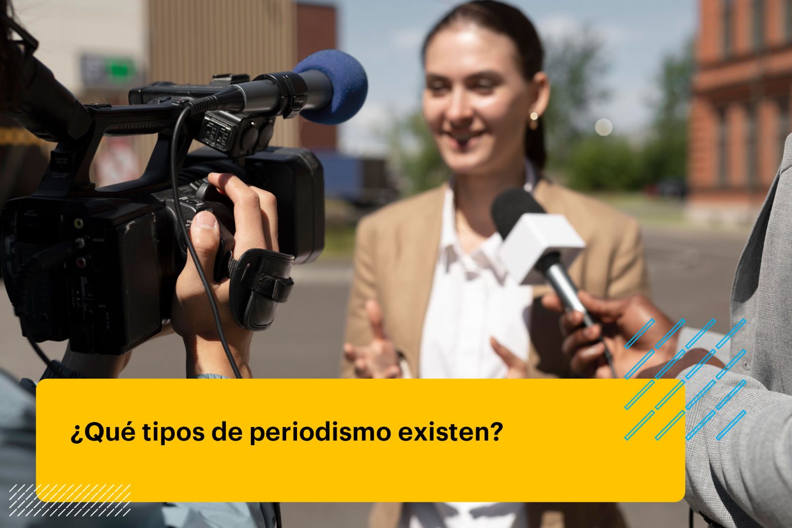 periodista en su campo de trabajo