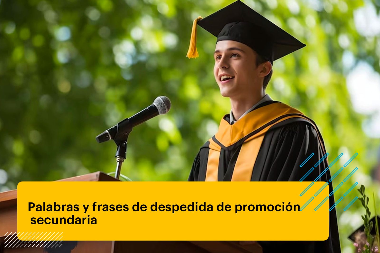 estudiante de secundaria en su fiesta de graduación