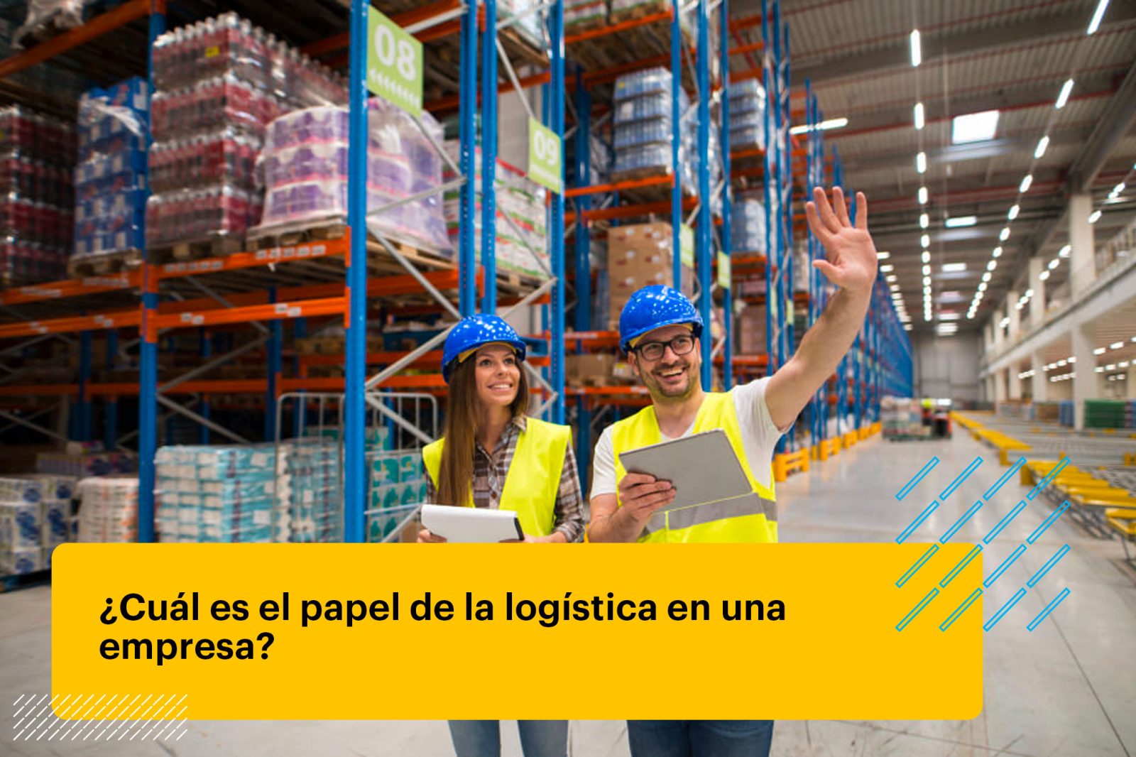 profesionales de logística en un almacén