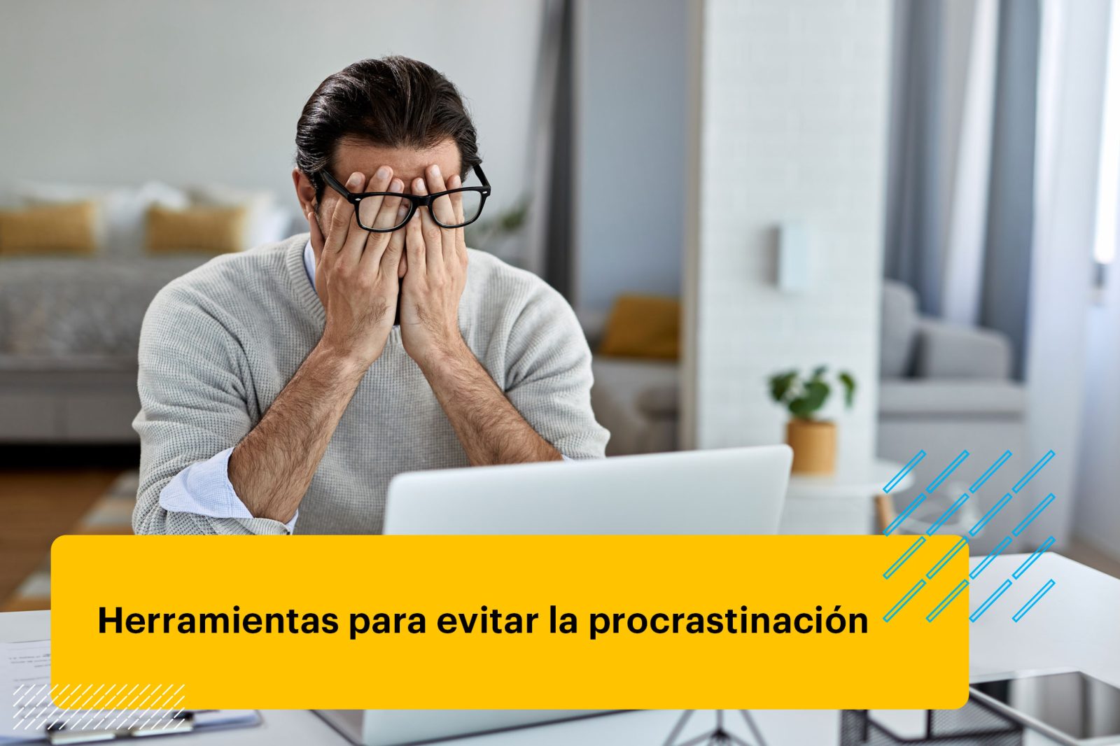persona sufriendo de procrastinación en el trabajo