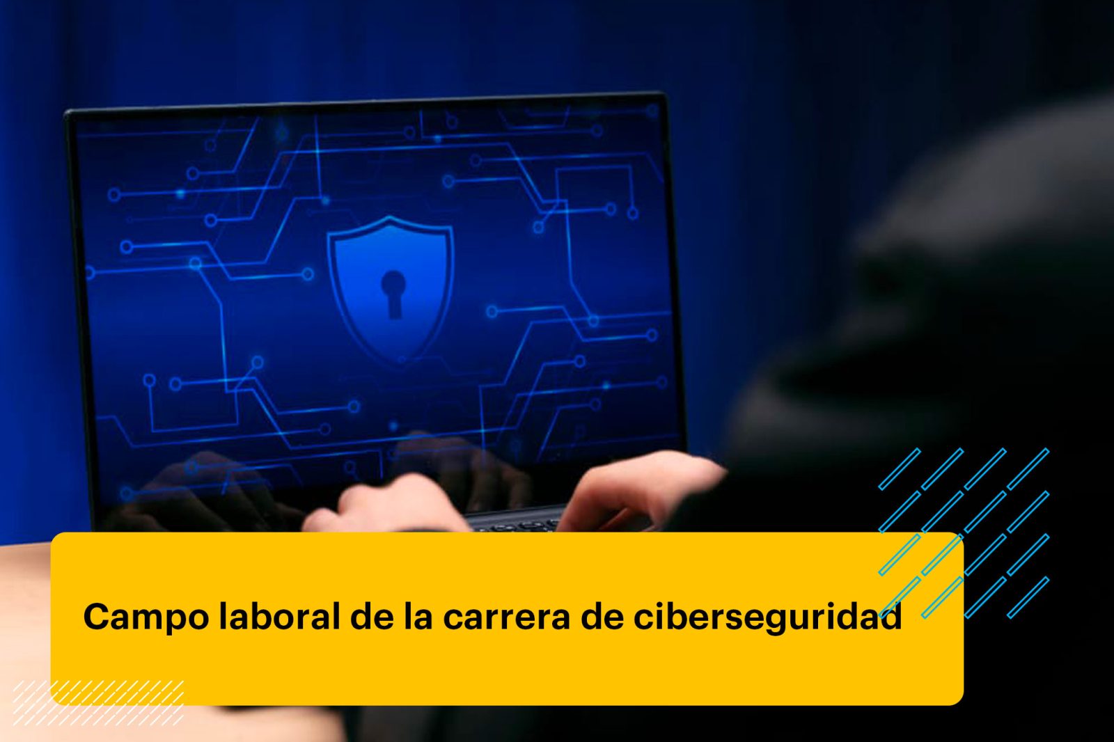 profesional de ciberseguridad en su laptop