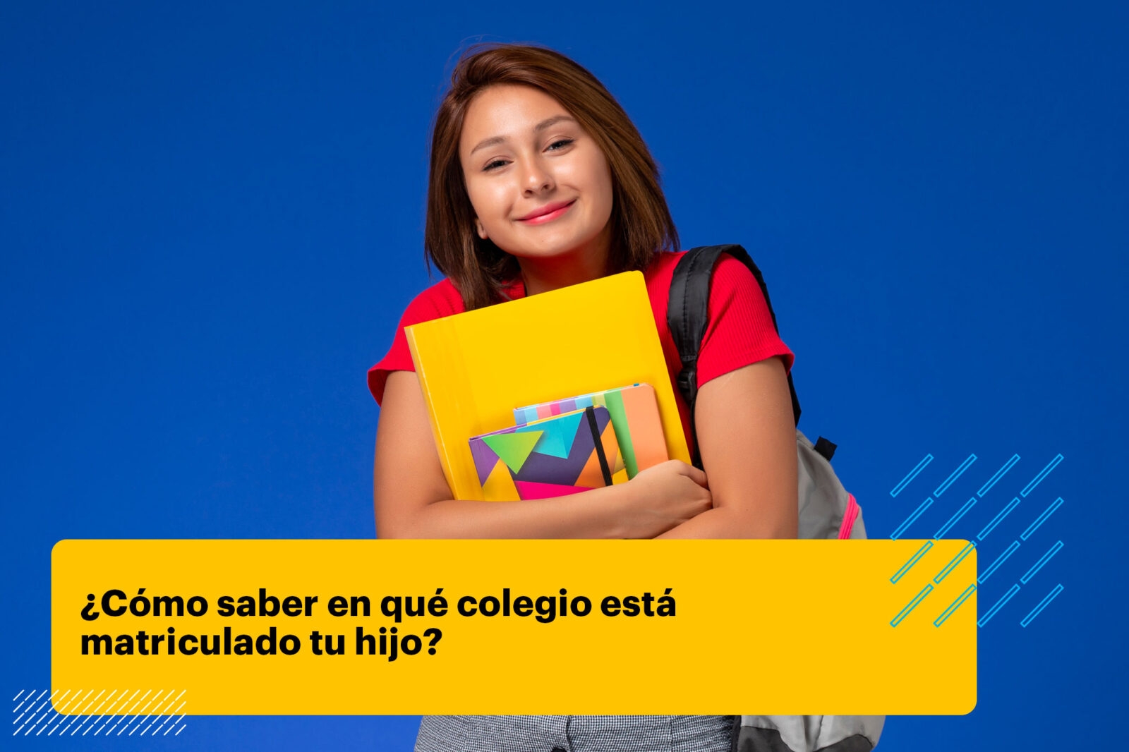 joven estudiante con mochila con cuaderno