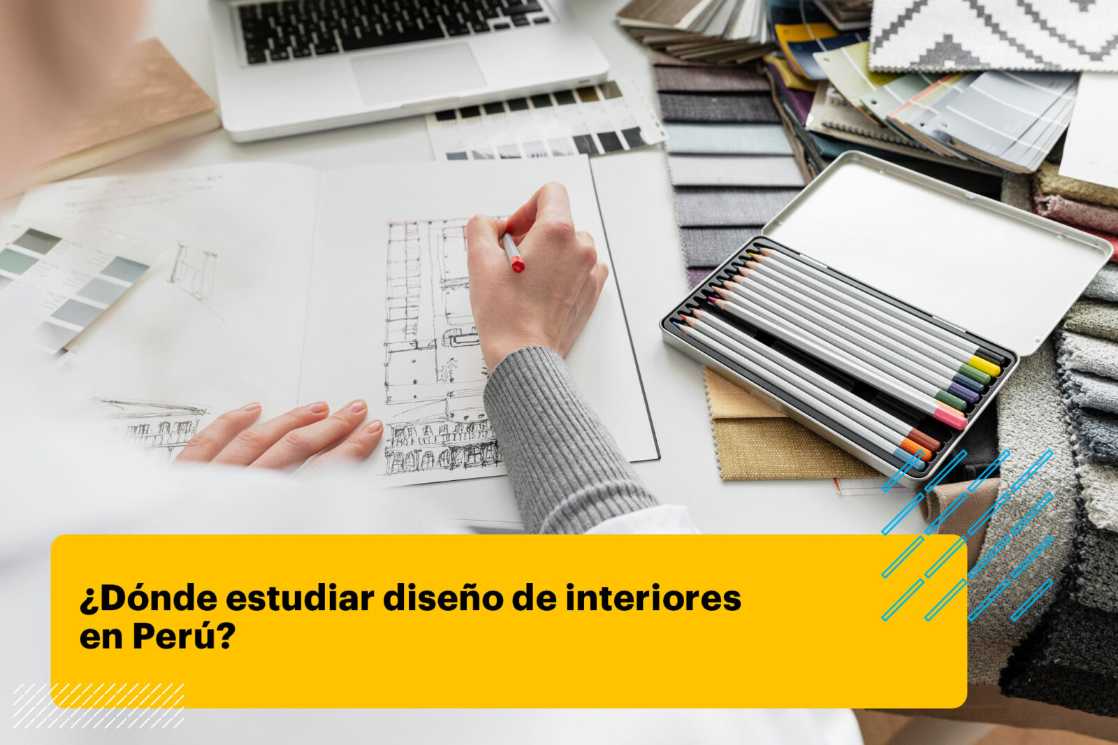 diseñador de interiores haciendo un boceto a mano