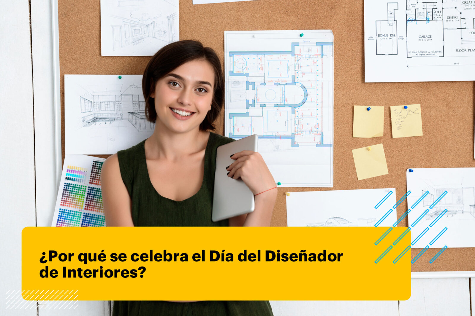 diseñadora de interiores haciendo un boceto para un proyecto