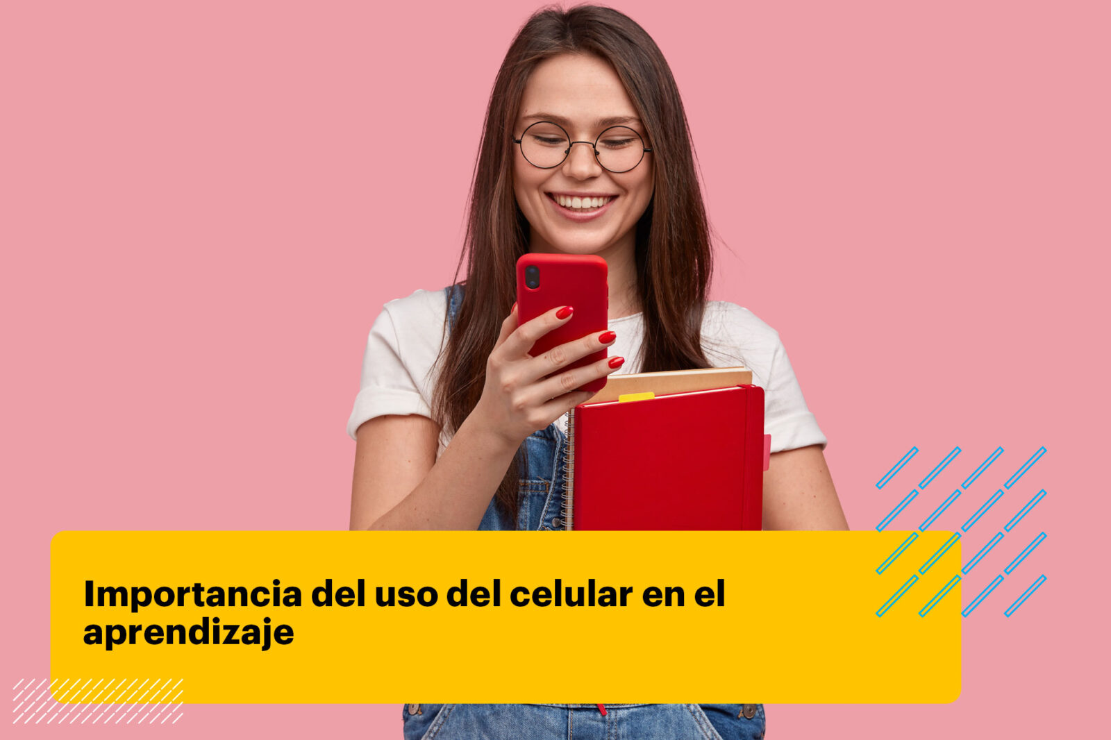 estudiante usando un celular en clases