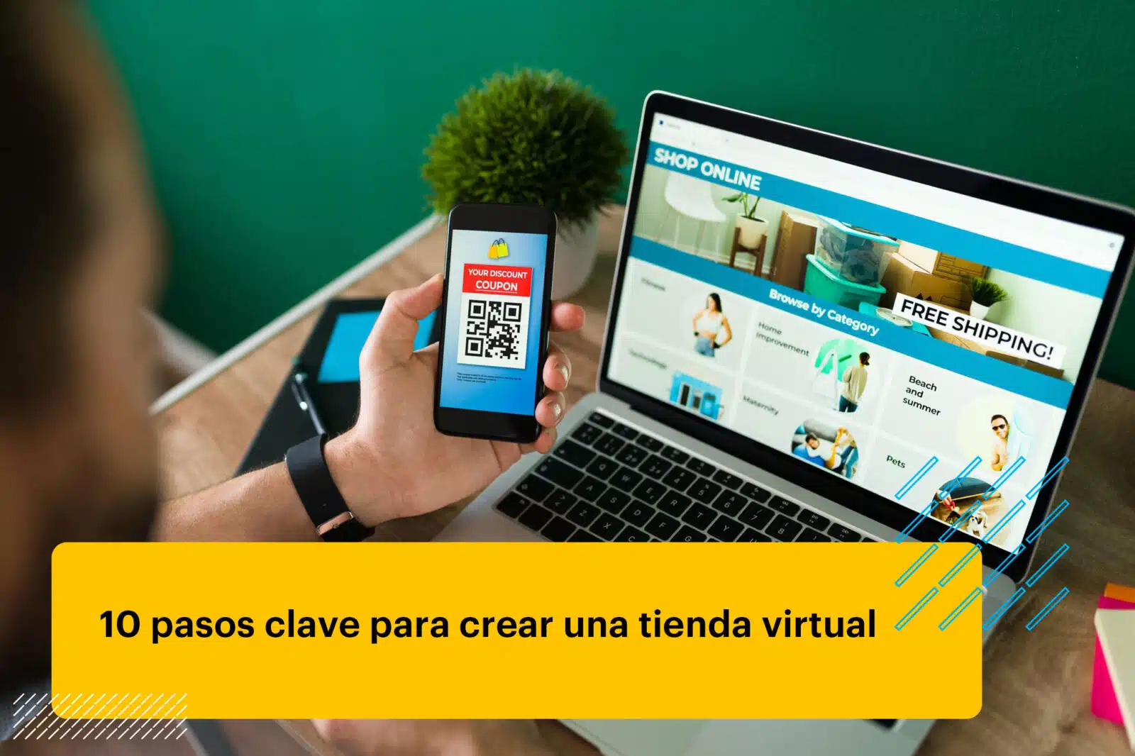 profesional diseñando la tienda virtual de su negocio