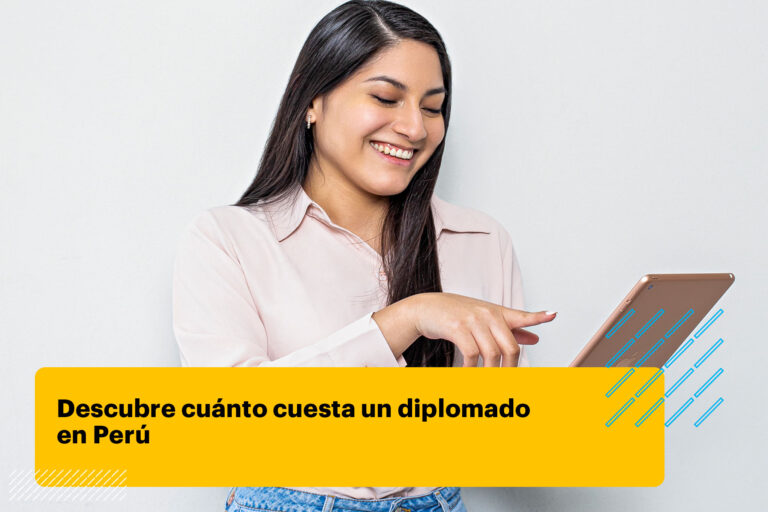 profesional usando una laptop para estudiar un diplomado