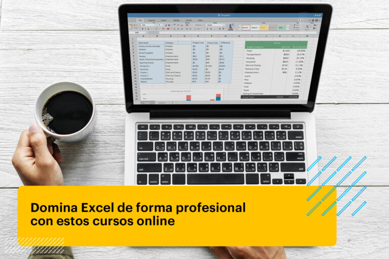 persona usando Excel en su laptop