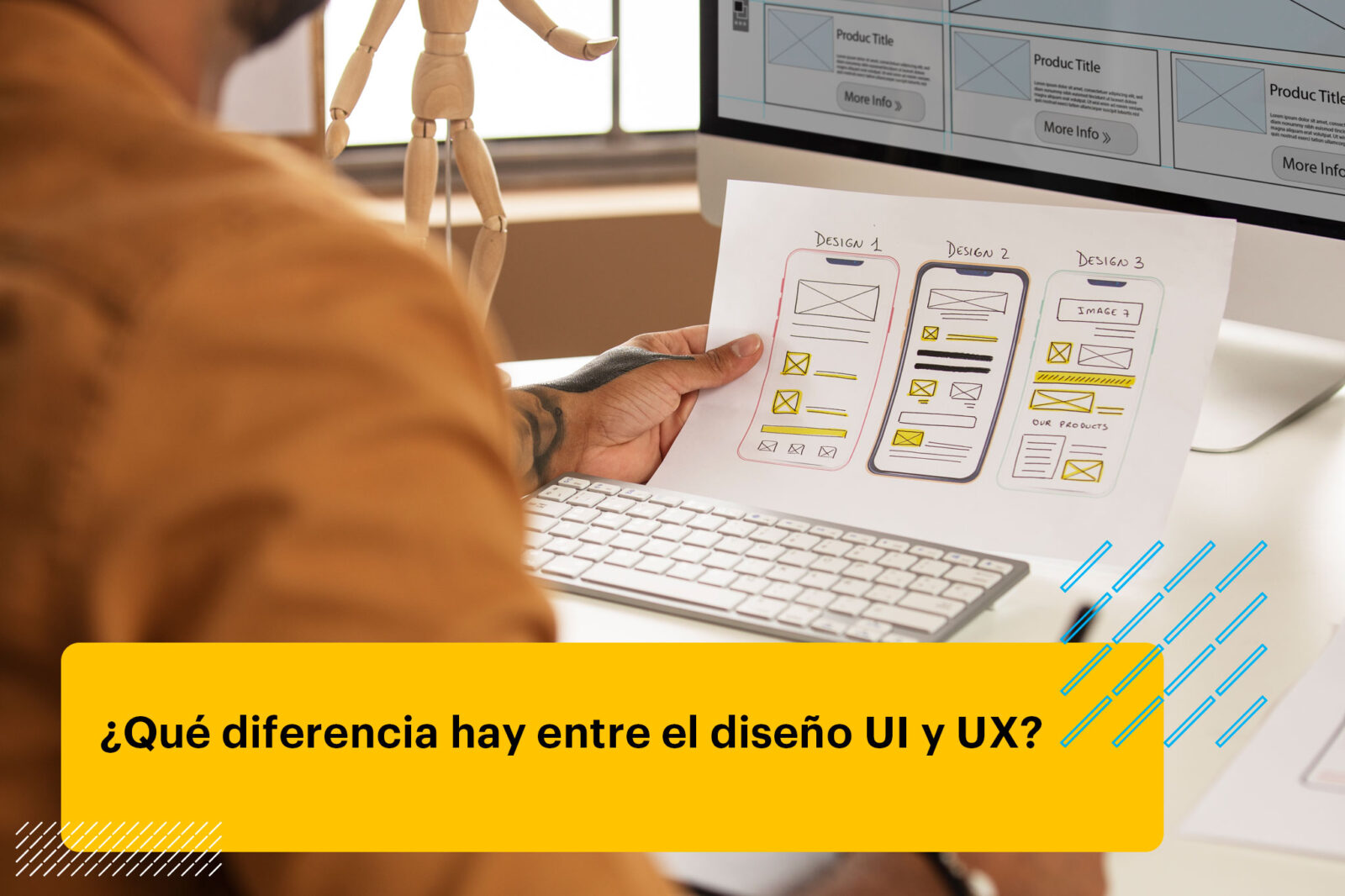 diseñador UX trabajando un prototipo de una app