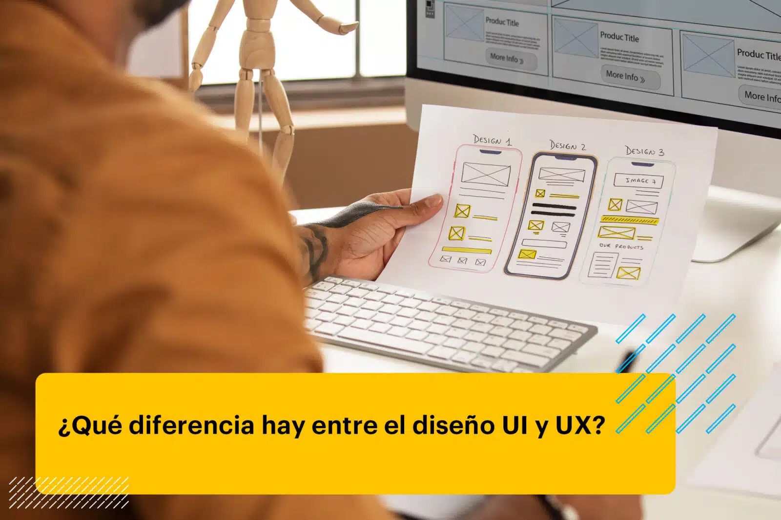 diseñador UX trabajando un prototipo de una app