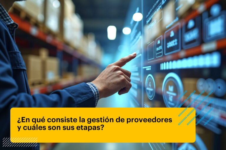 profesional usando un sistema de gestión de proveedores