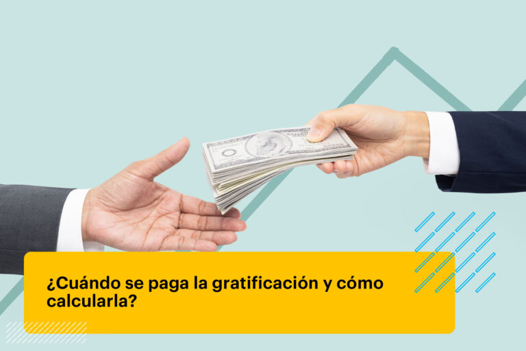 empleador entregando la gratificación al empleado