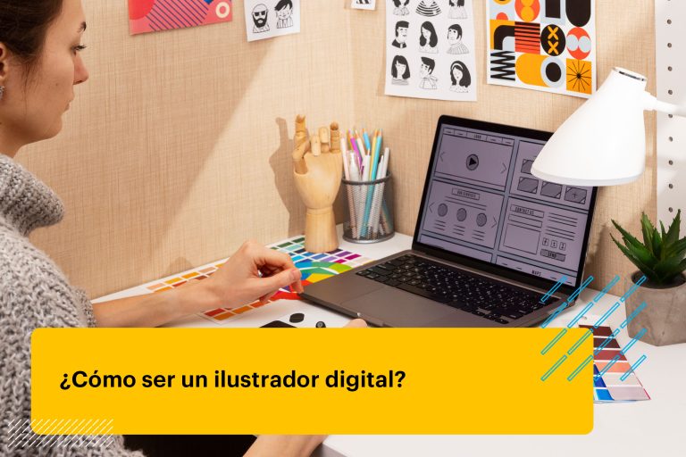 ilustradora digital haciendo un boceto en computadora