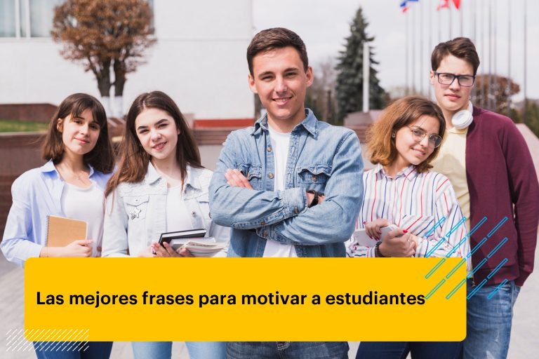 grupo de jóvenes estudiantes con libros mirando a la cámara