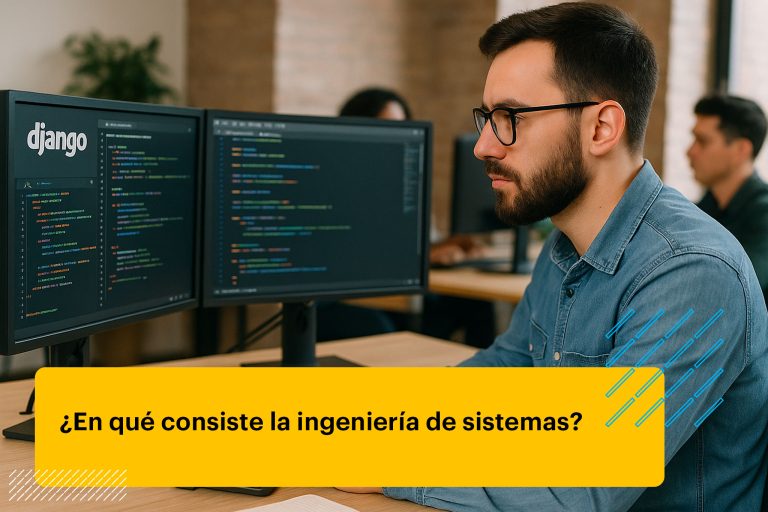 ingeniero de sistemas en su mesa de trabajo