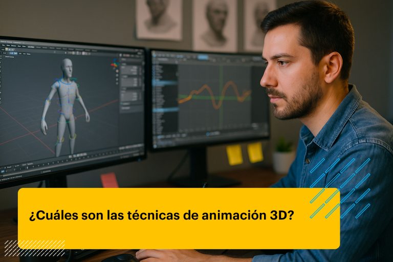 animador digital usando un programa para hacer un diseño 3D