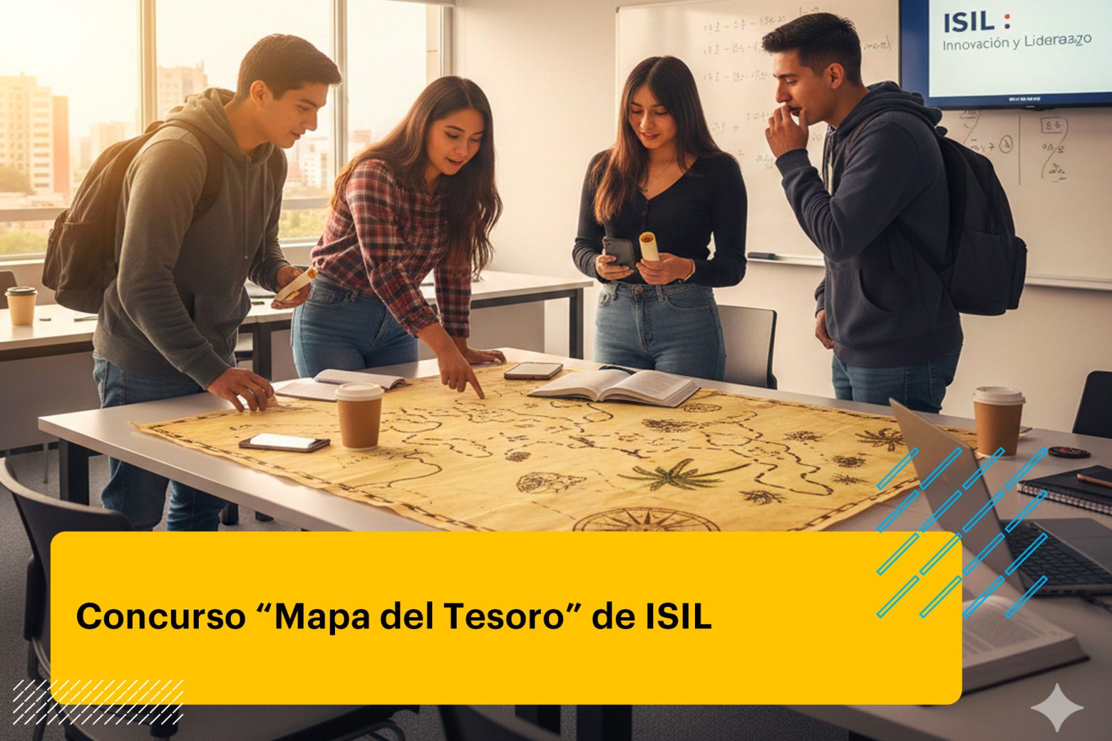 estudiantes concursando en el mapa de tesoro de ISIL