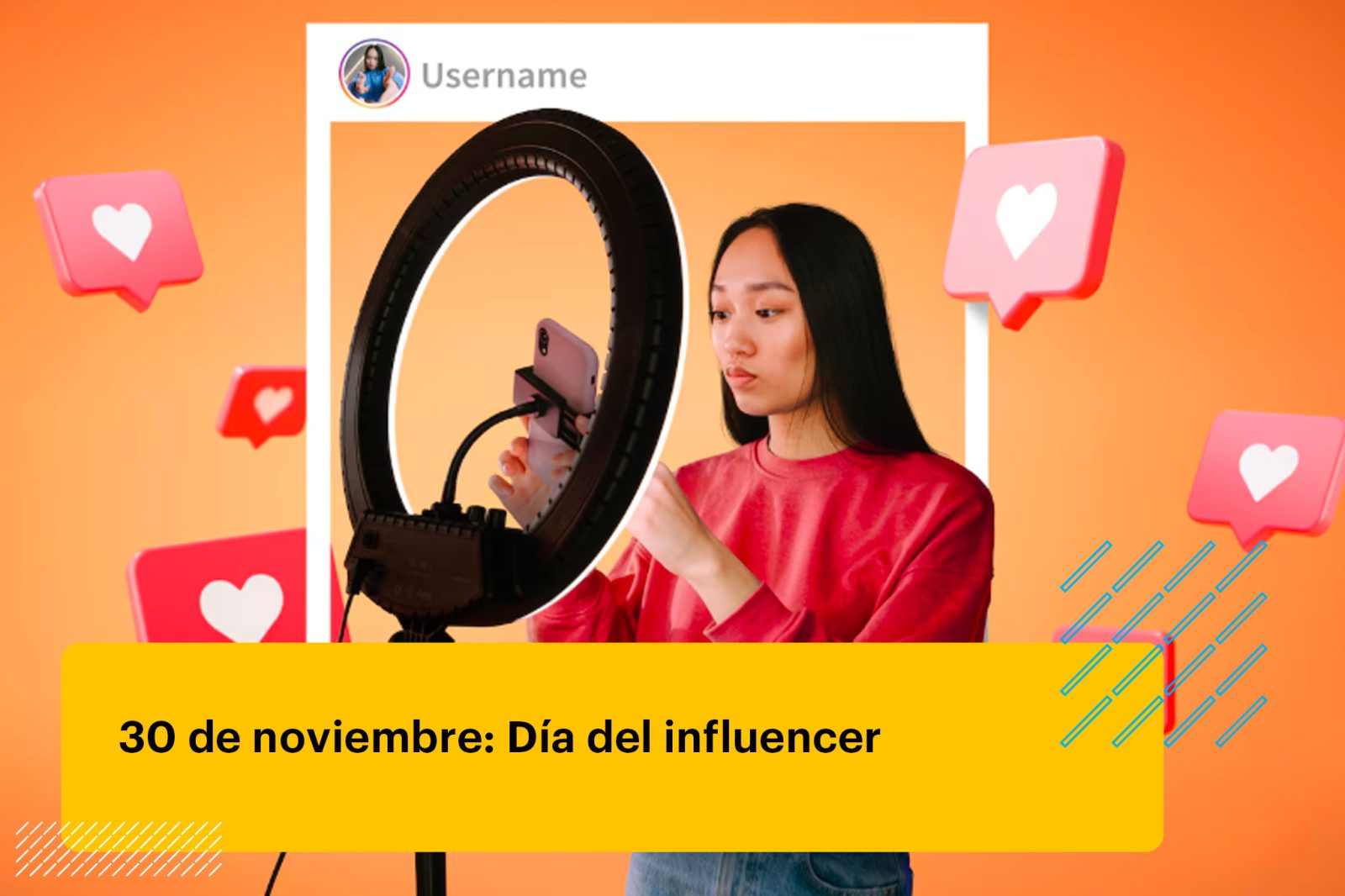influencer grabando un contenido para redes sociales