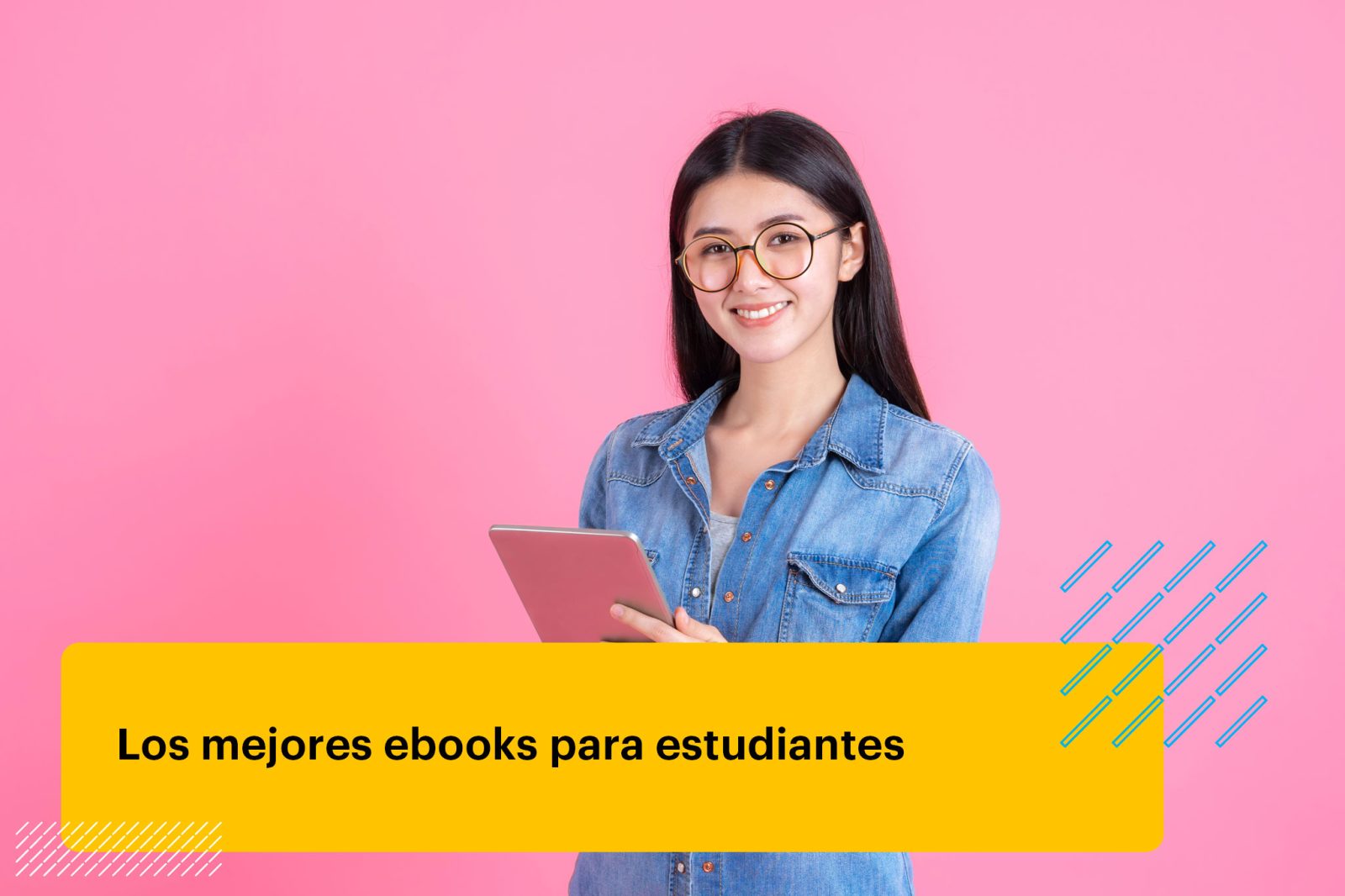 estudiante joven leyendo un ebook en su iPad