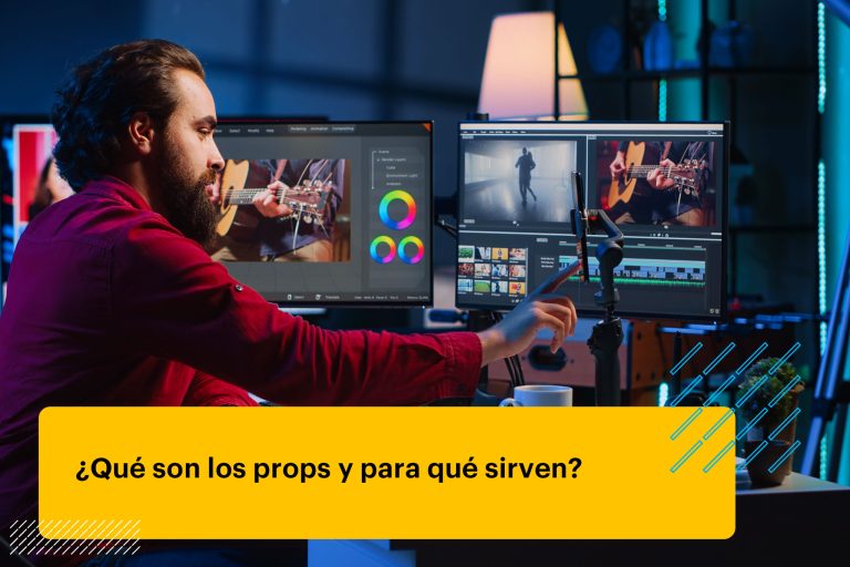 Editor de video haciendo una edición profesional con props
