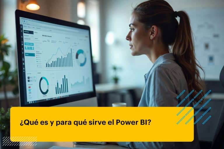 empleado que trabaja en un dashboard de Power BI
