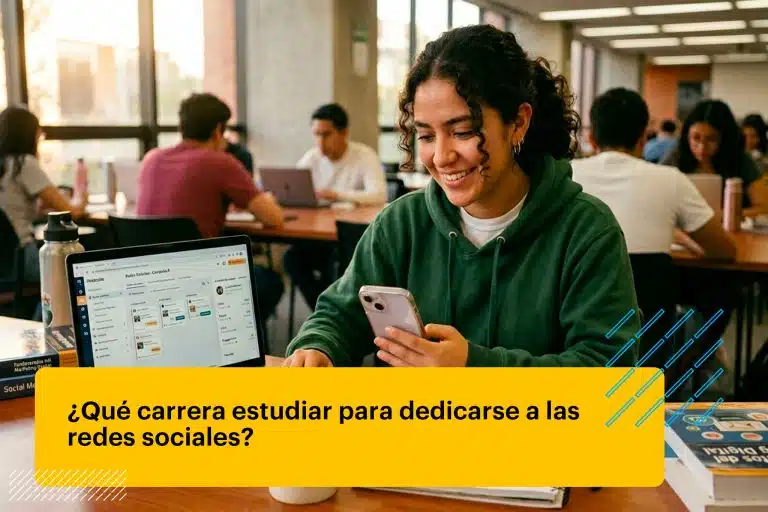 estudiante de instituto aprendiendo a usar redes sociales